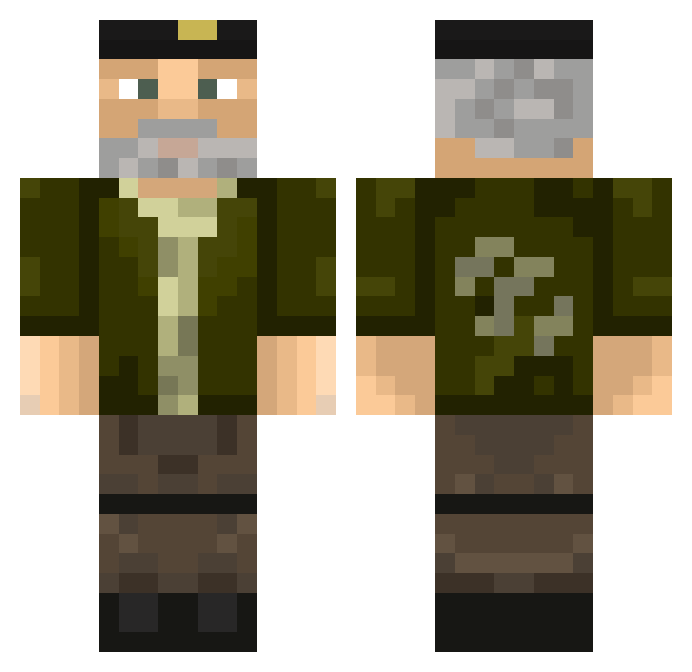 teamoabuelaturra Minecraft skin, front and back view
