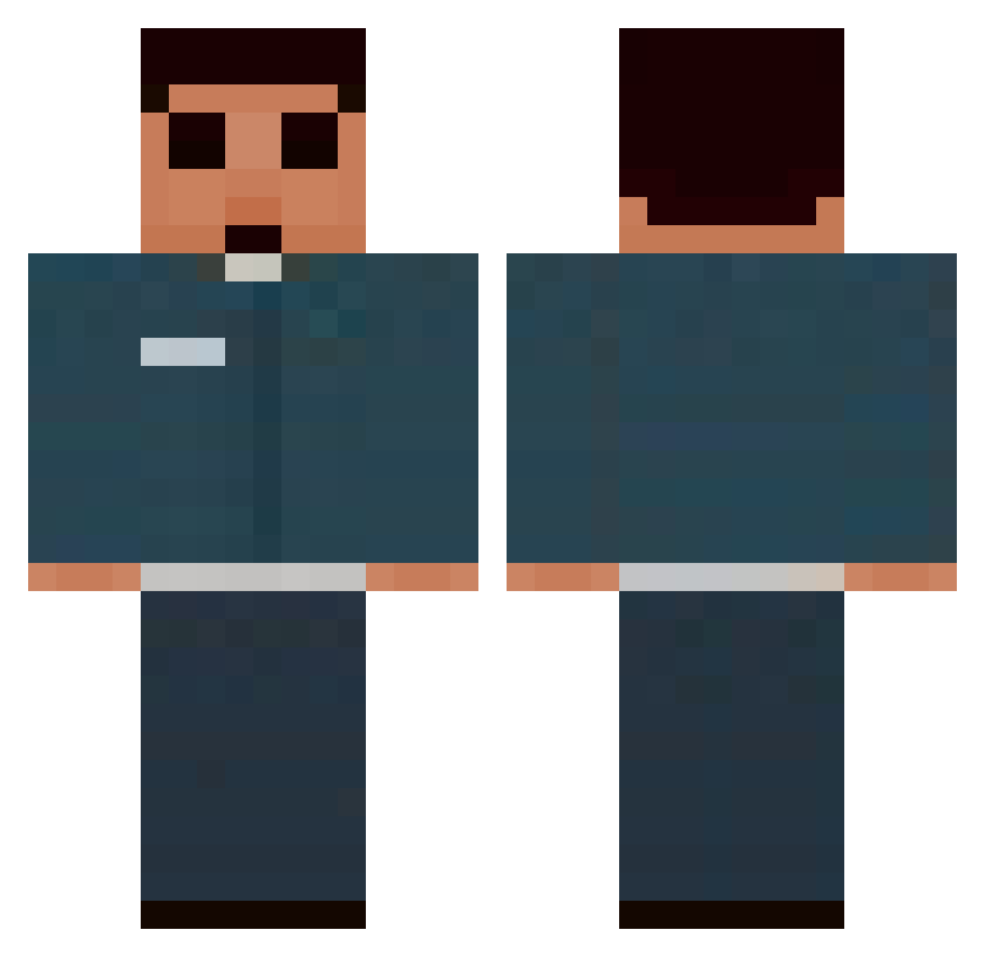 cheaple_hl2 Minecraft skin, front and back view