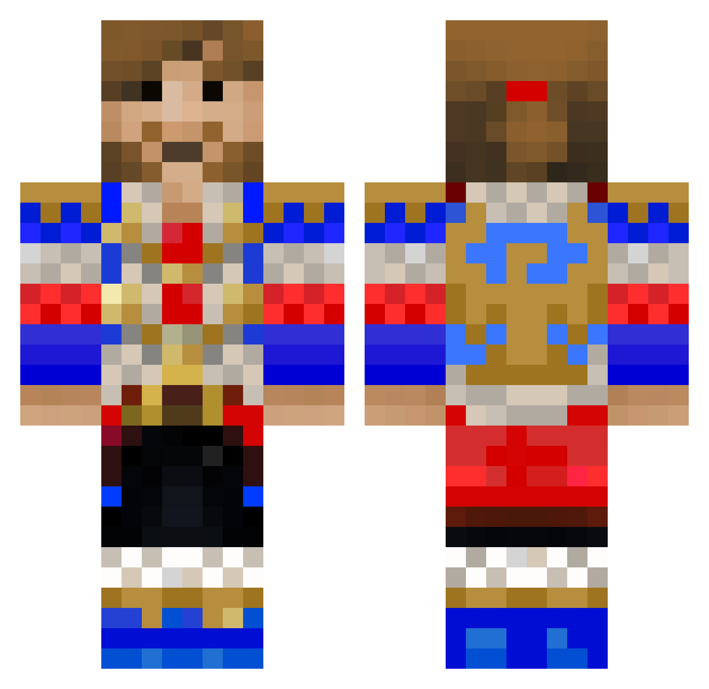 ShirumaA Minecraft skin, front and back view