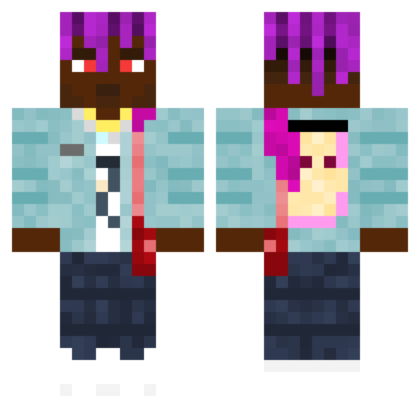 kingofdrip Minecraft skin, front and back view