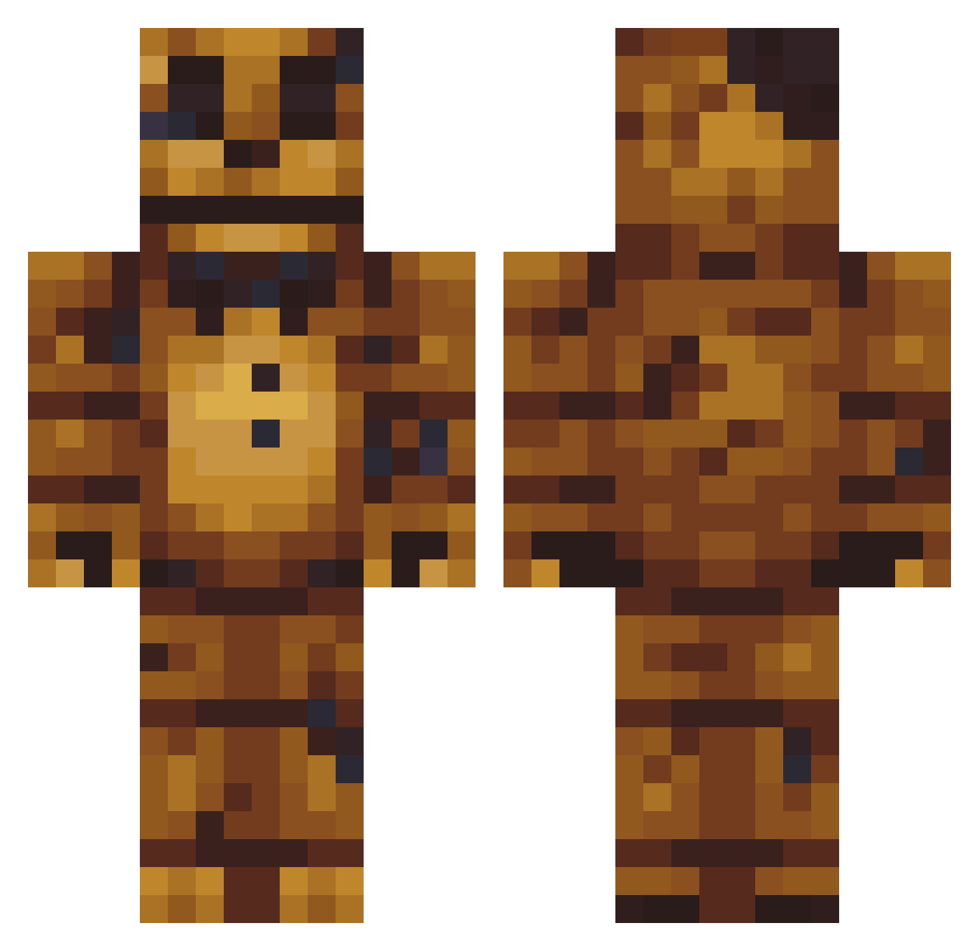 SilverRox Minecraft skin, front and back view