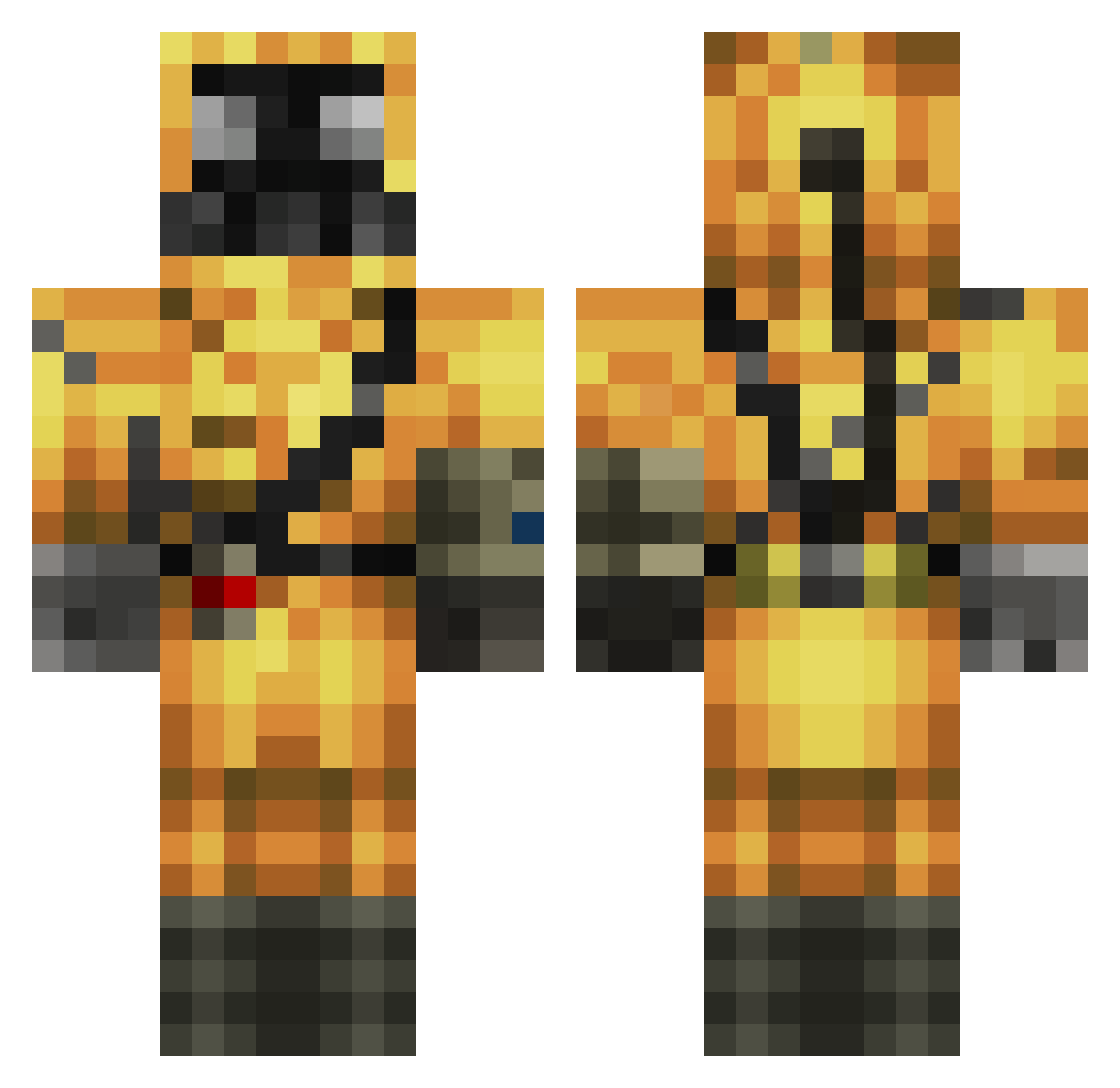 pelican803 Minecraft skin, front and back view