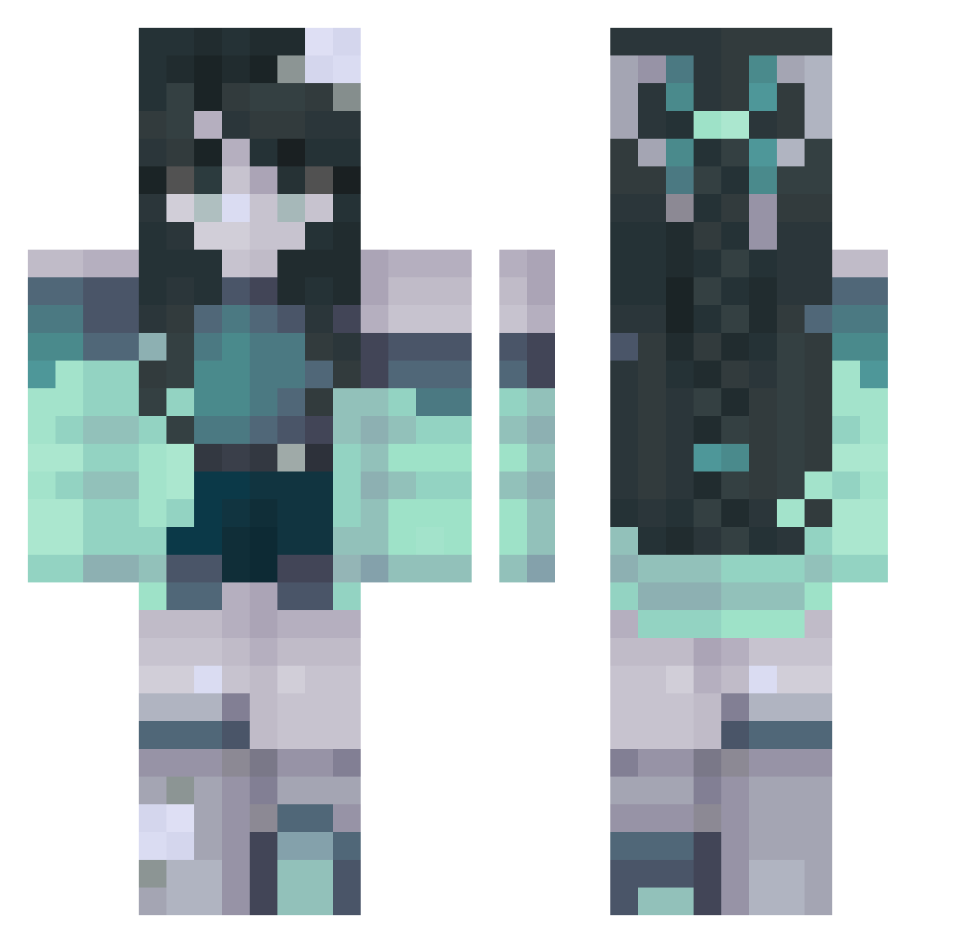 Nikoriko666 Minecraft skin, front and back view