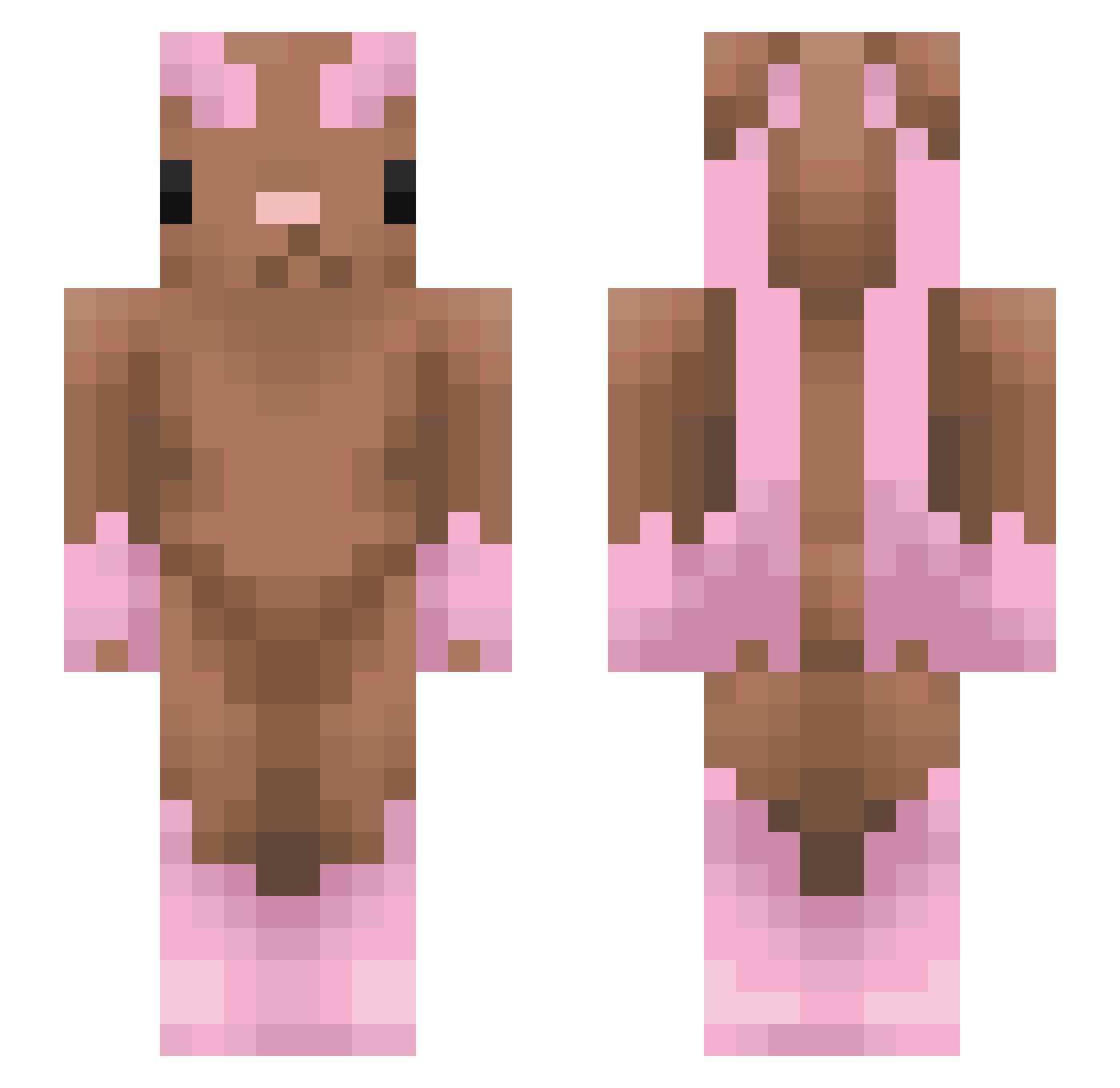 Vxrss Minecraft skin, front and back view
