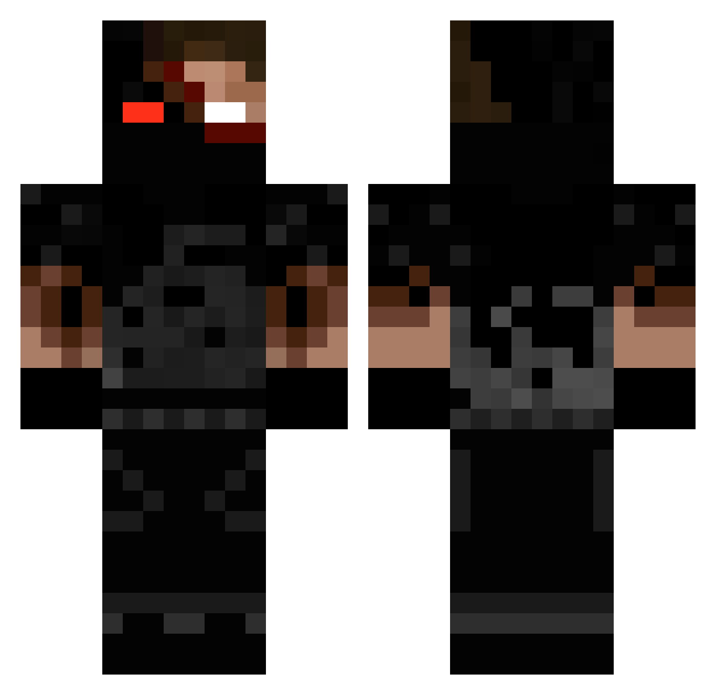AlgerianRod Minecraft skin, front and back view