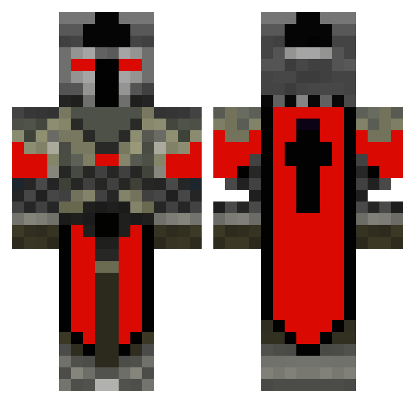 RedKnight84 Minecraft skin, front and back view
