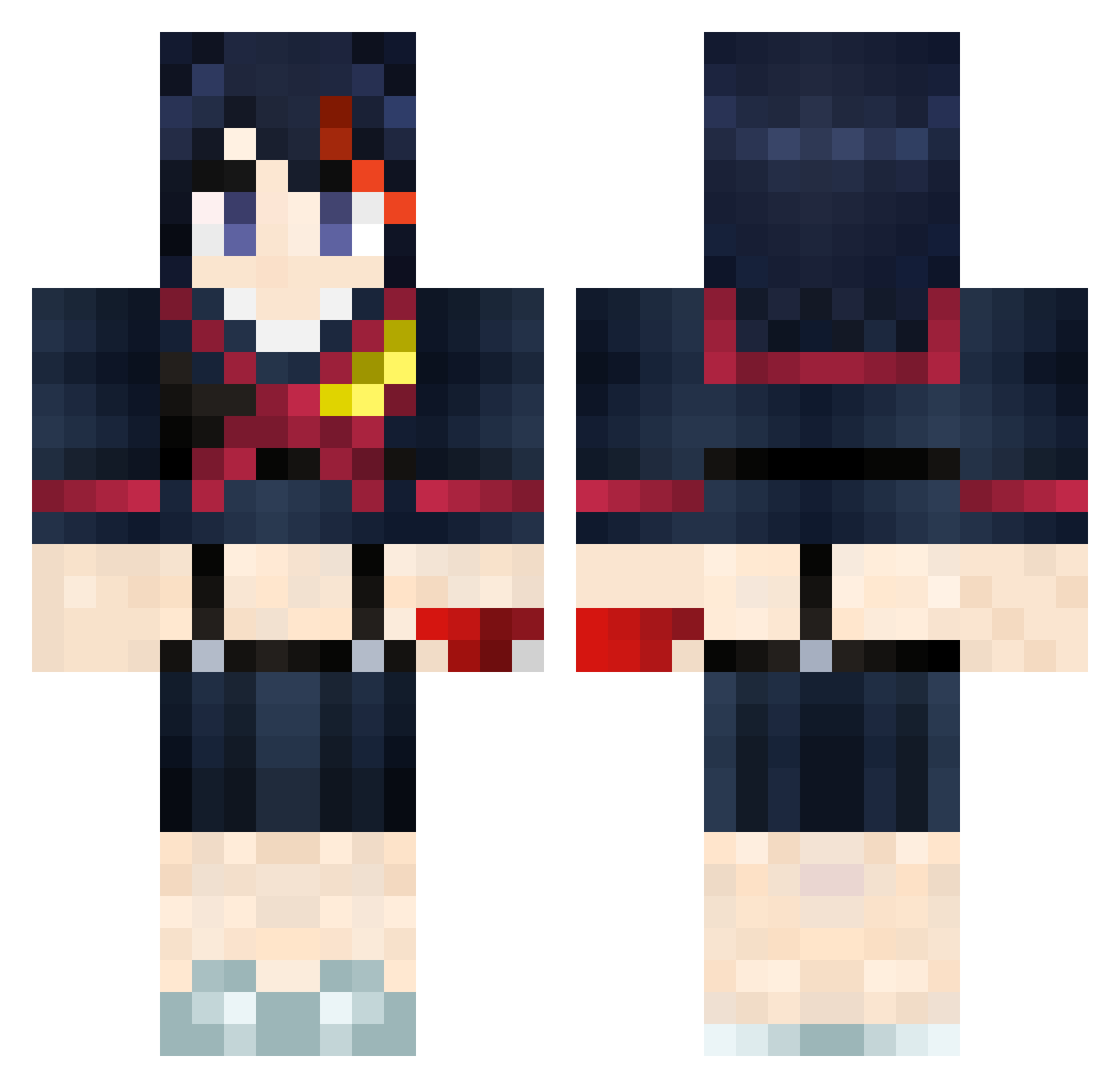 watimanare Minecraft skin, front and back view