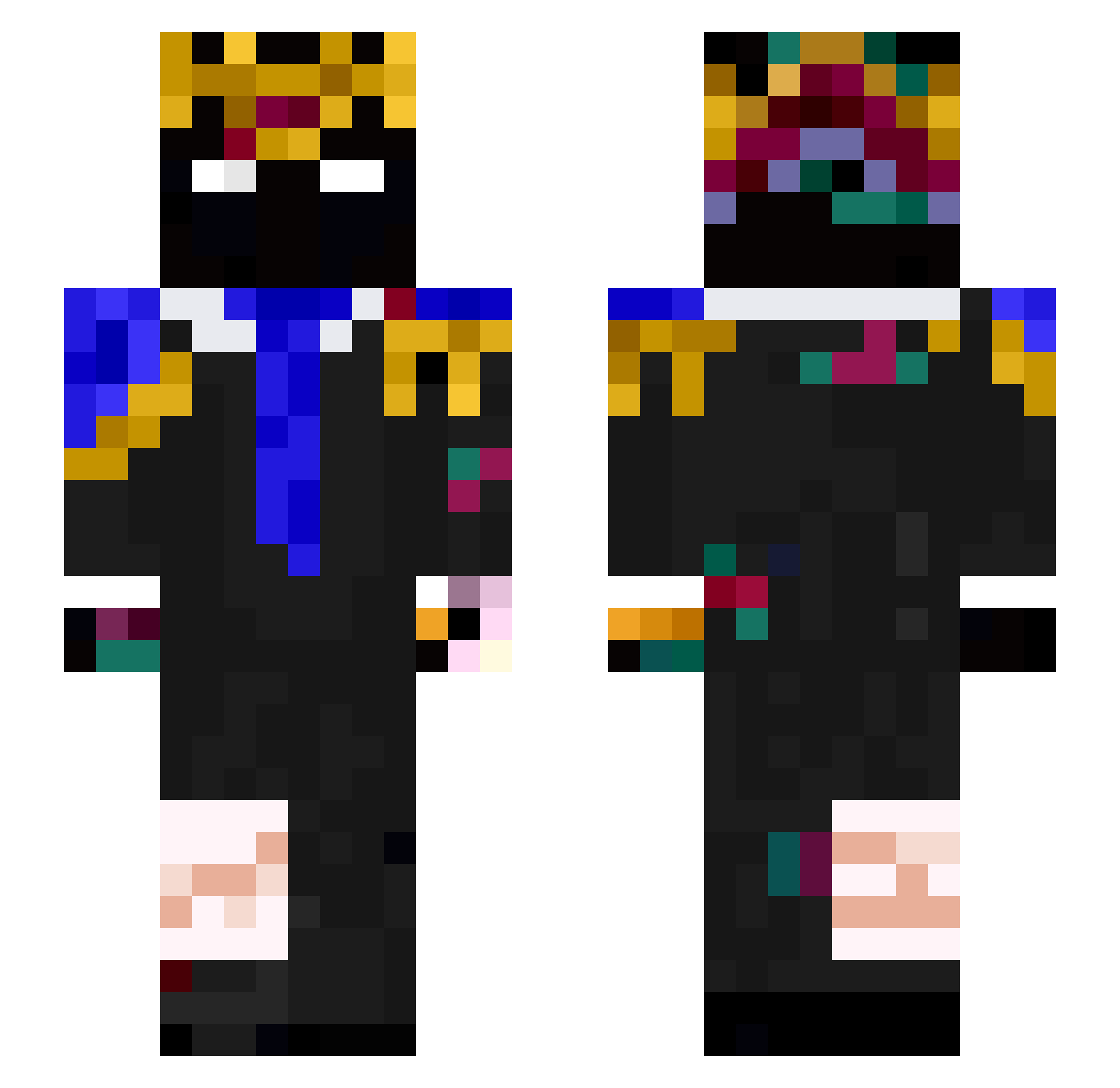 roman9999 Minecraft skin, front and back view