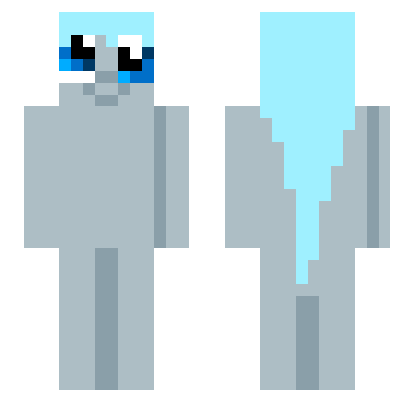 68xx Minecraft skin, front and back view