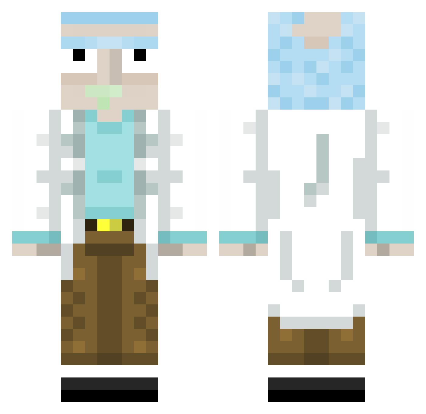 locality Minecraft skin, front and back view