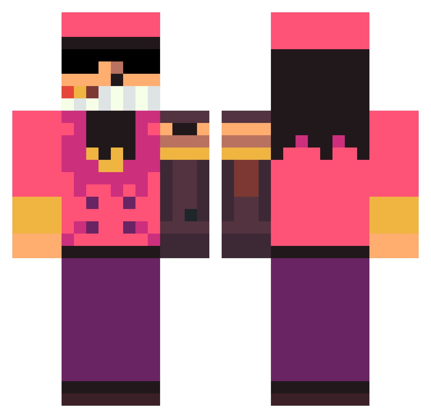 ZeHolyKnight Minecraft skin, front and back view
