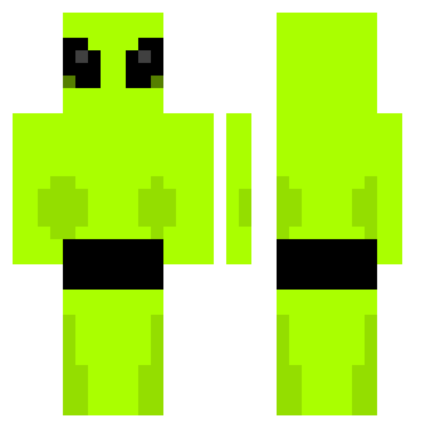 SKLOOB Minecraft skin, front and back view