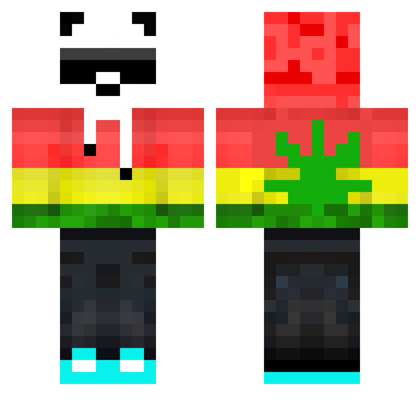 Garret Minecraft skin, front and back view