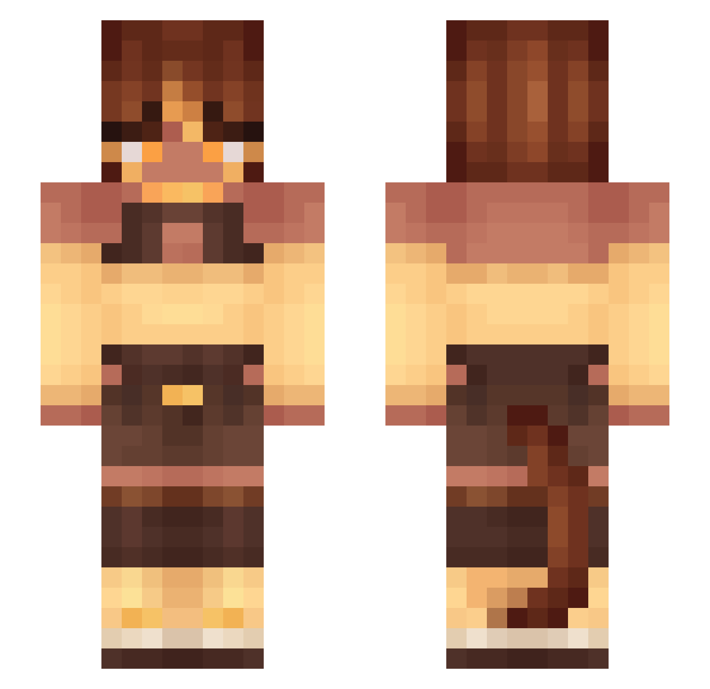 Fuwafa Minecraft skin, front and back view