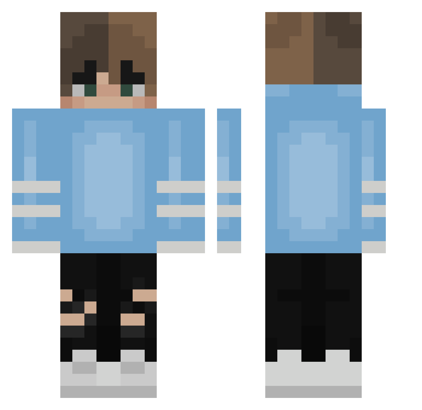 WobbieMAYN123 Minecraft skin, front and back view