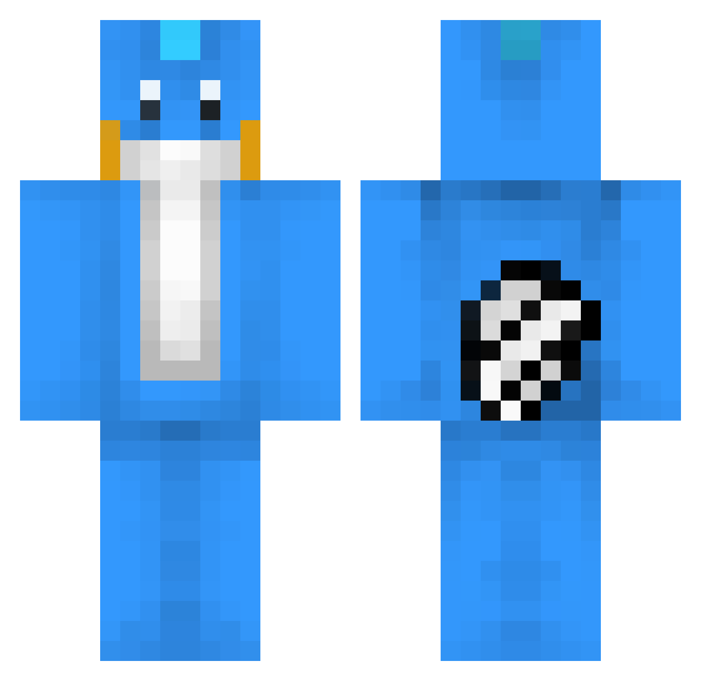 Makeli Minecraft skin, front and back view