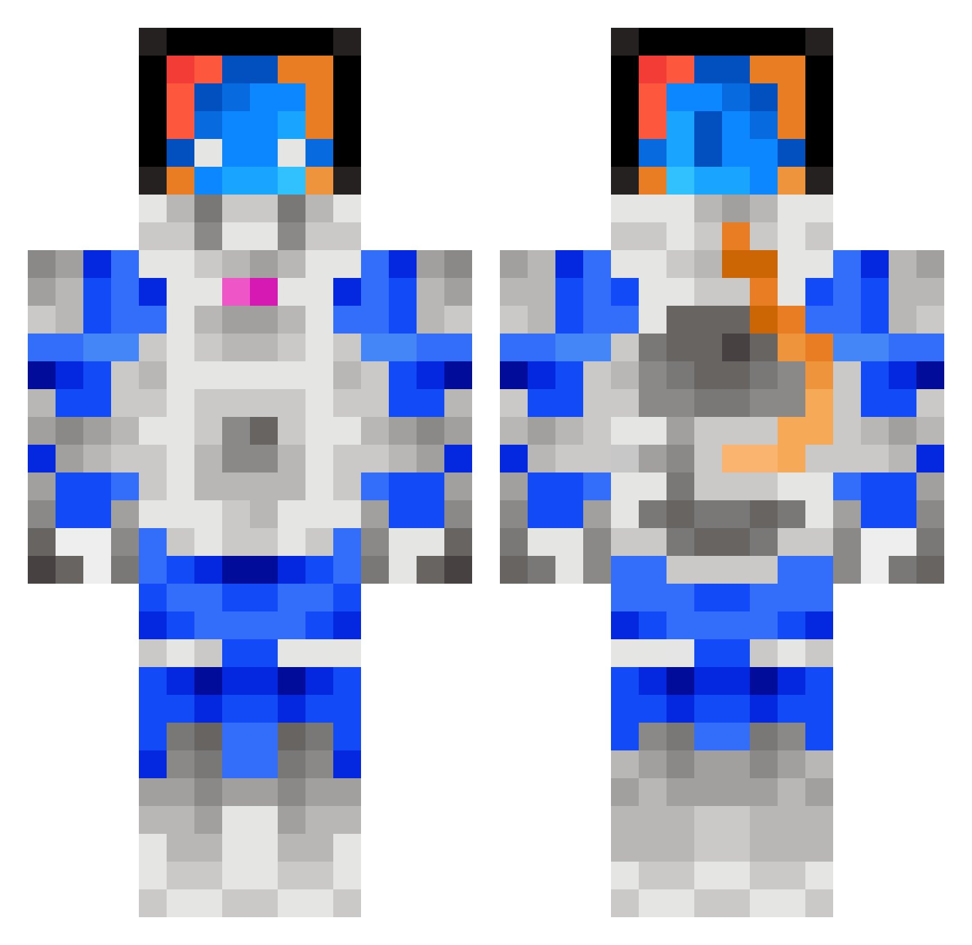 TheMoonfish Minecraft skin, front and back view