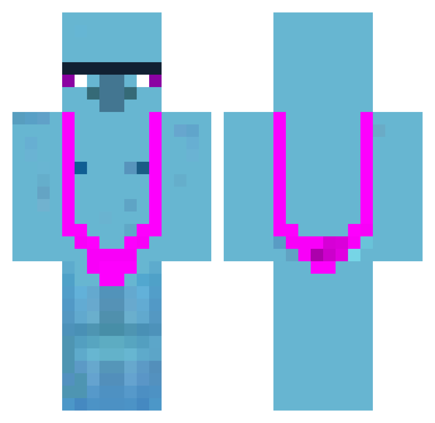 Furzkiste Minecraft skin, front and back view