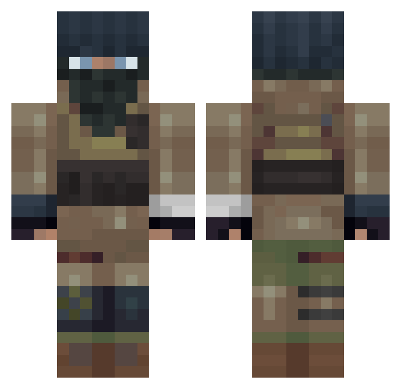 RIX238 Minecraft skin, front and back view