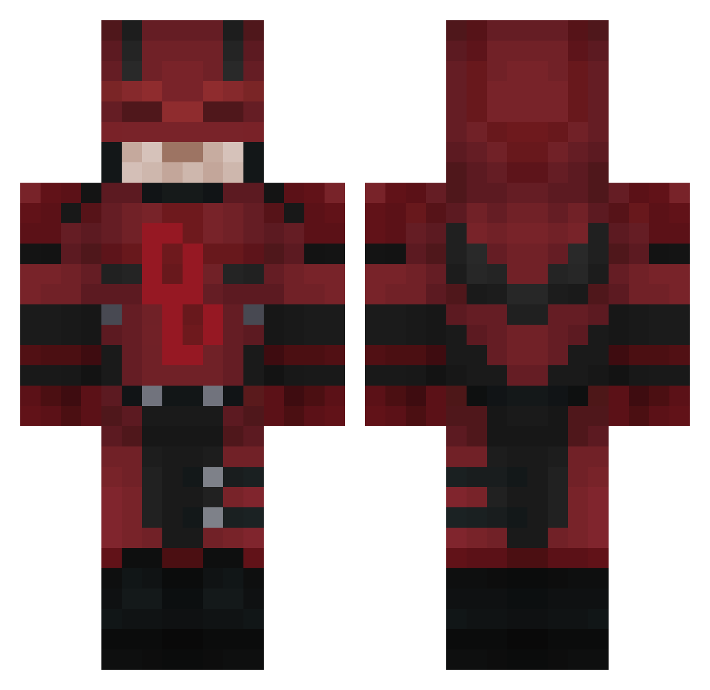 Schneezees Minecraft skin, front and back view