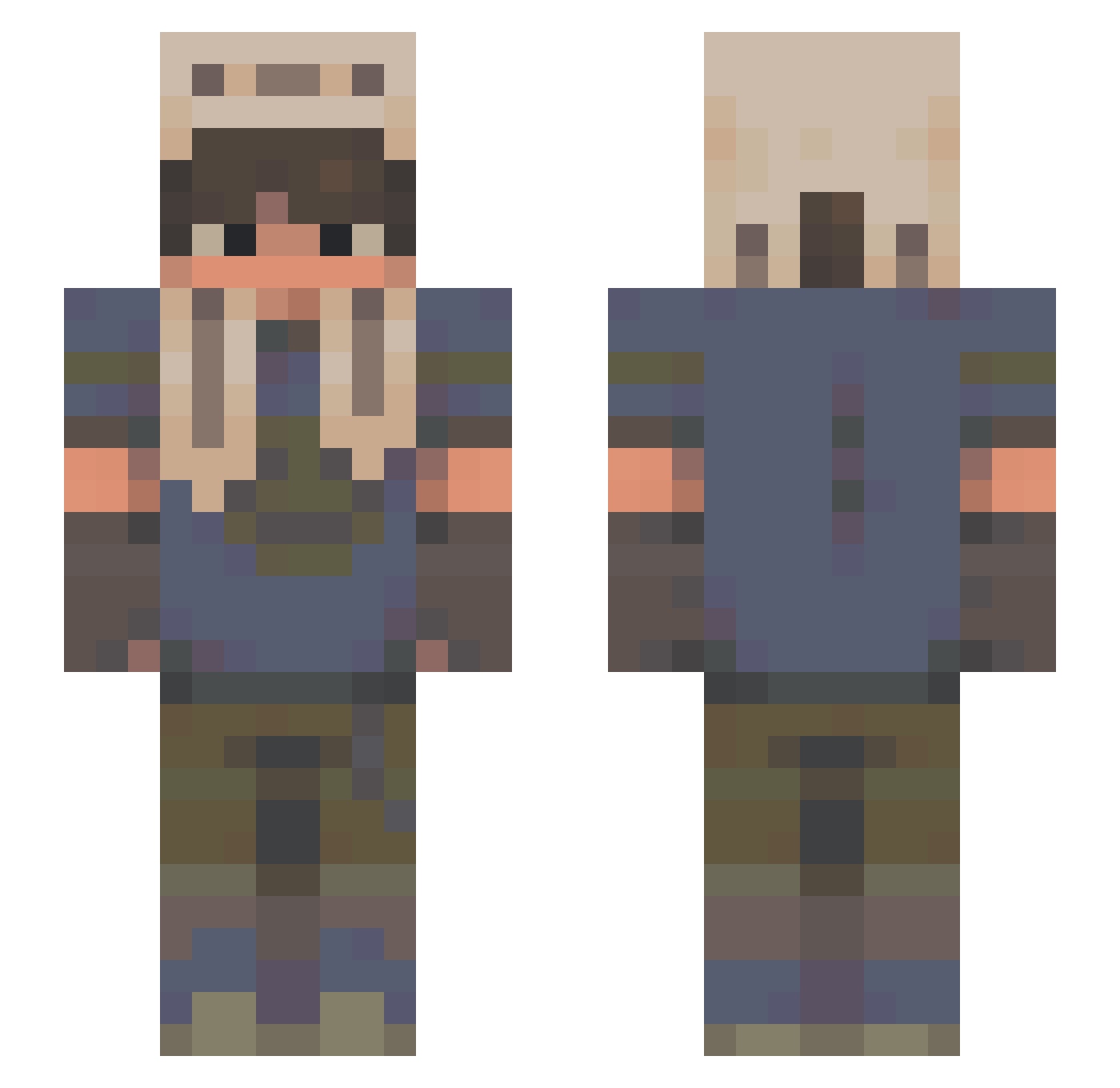 Bentooboxx Minecraft skin, front and back view