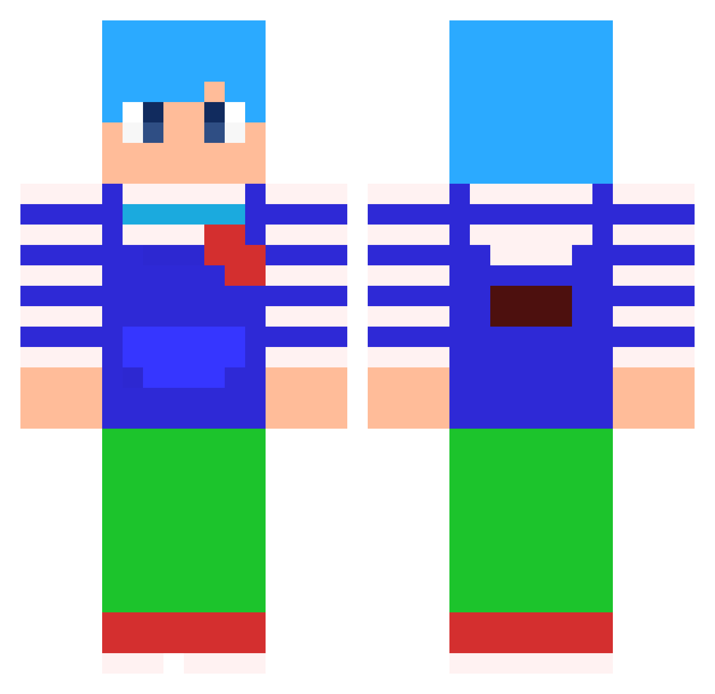 Runrun06 Minecraft skin, front and back view