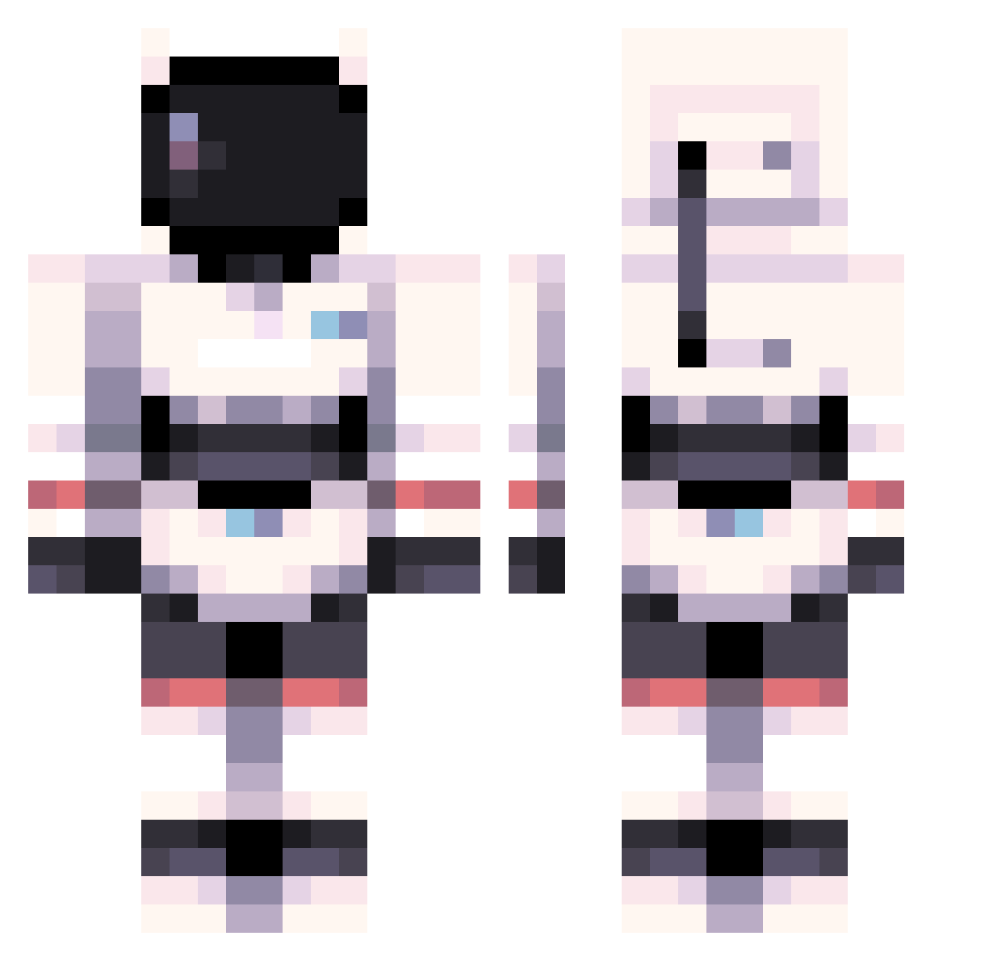 phybros Minecraft skin, front and back view