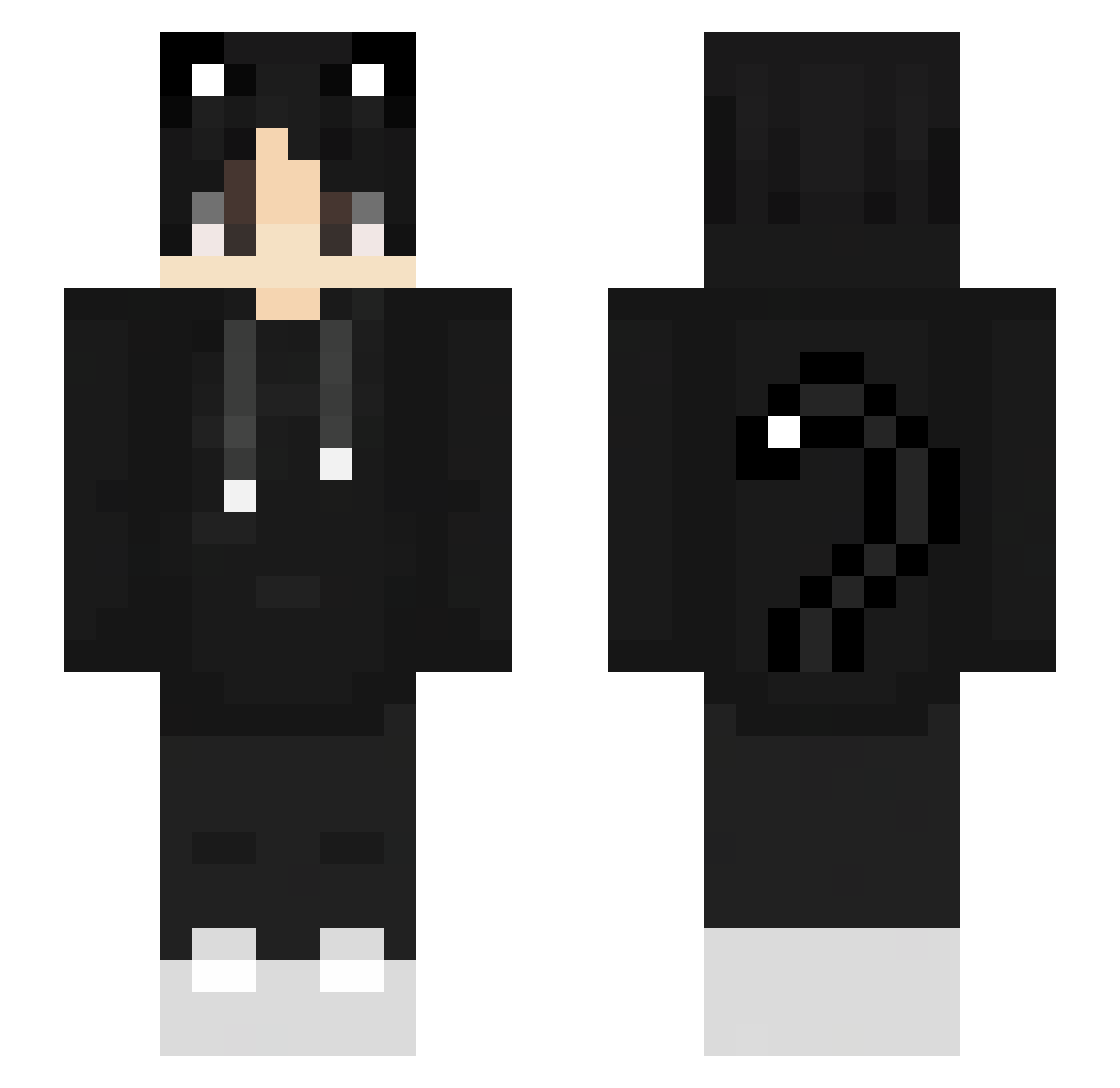 SrYeti Minecraft skin, front and back view