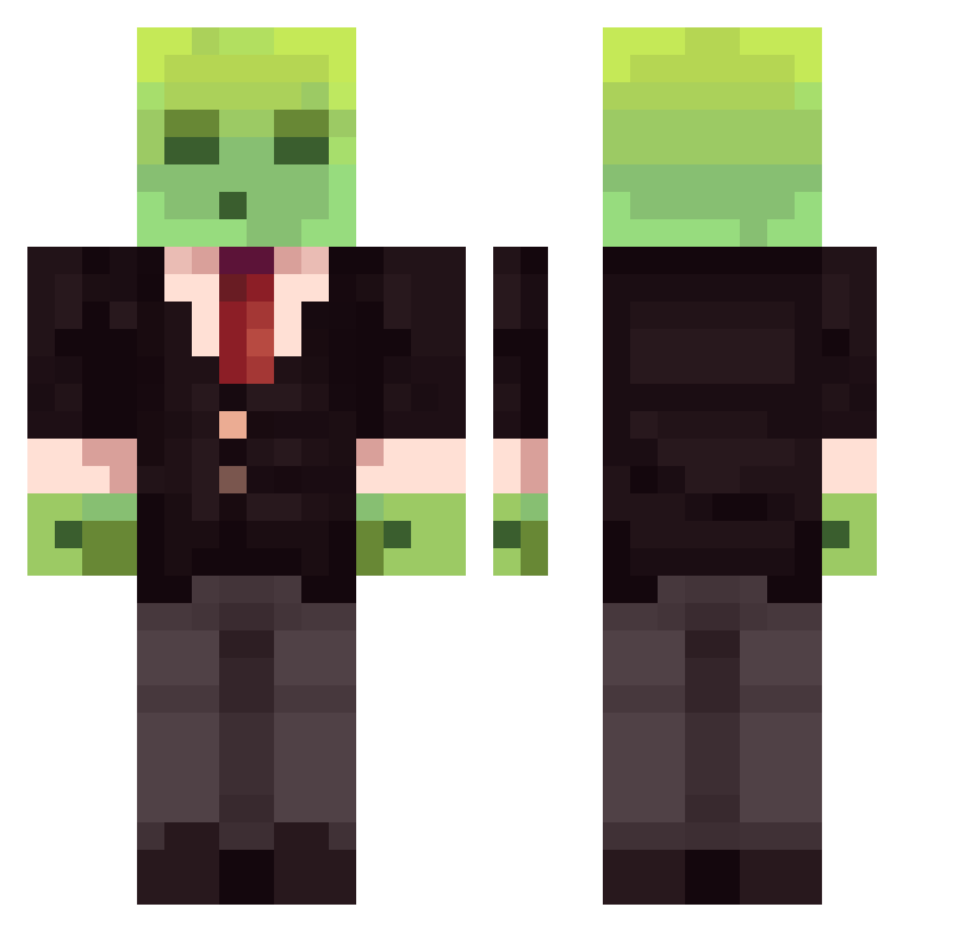 SillyBroGamer Minecraft skin, front and back view