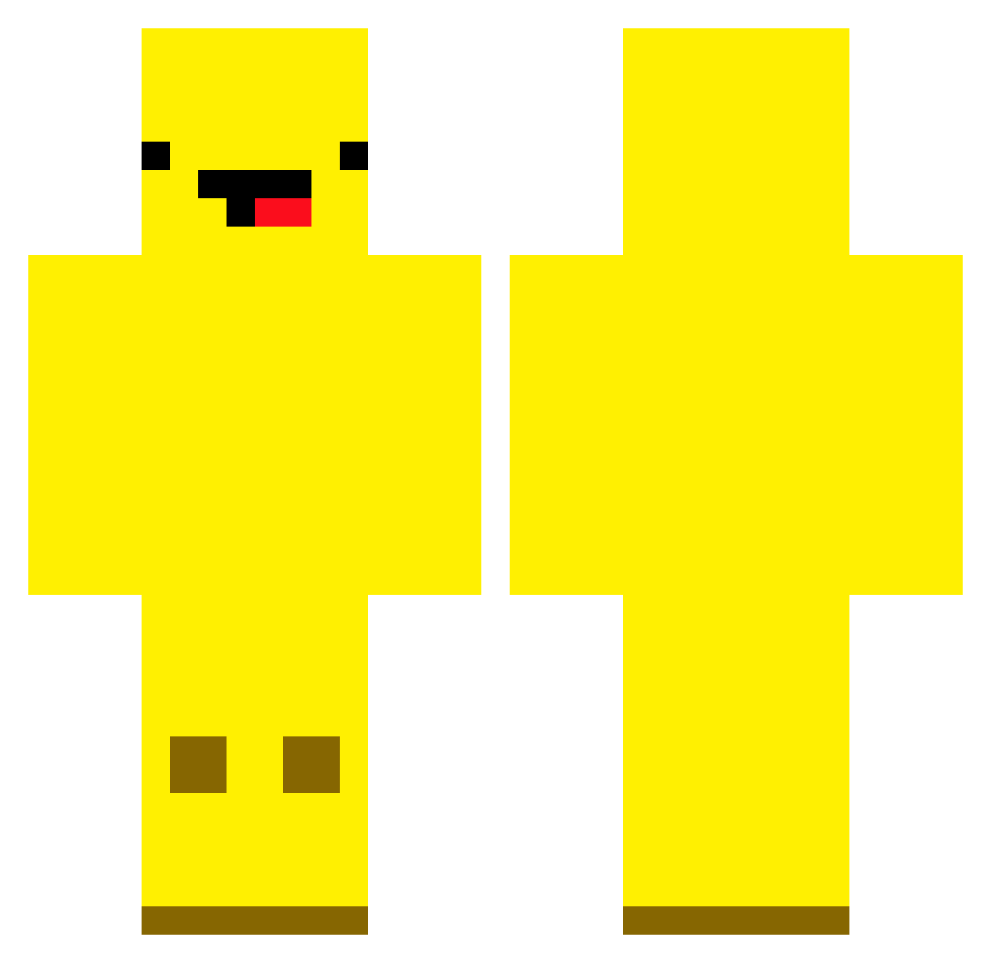 Sakuqrak Minecraft skin, front and back view