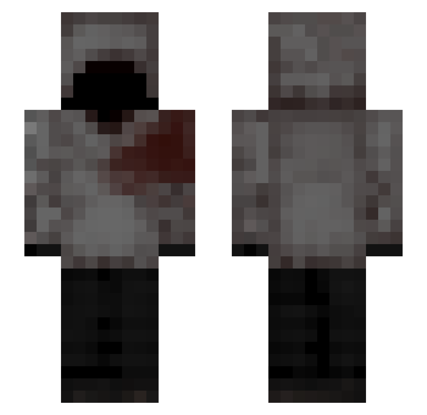 QuezySpring Minecraft skin, front and back view