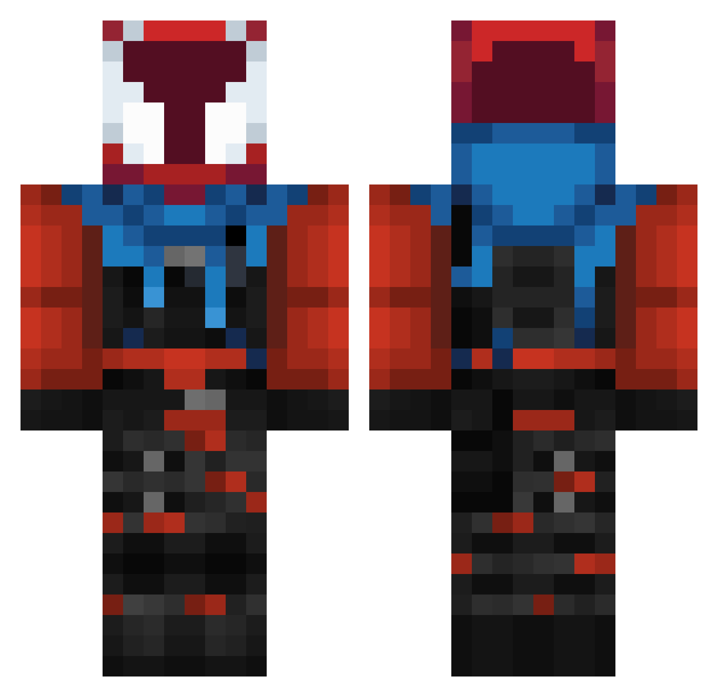 BirBinGo Minecraft skin, front and back view