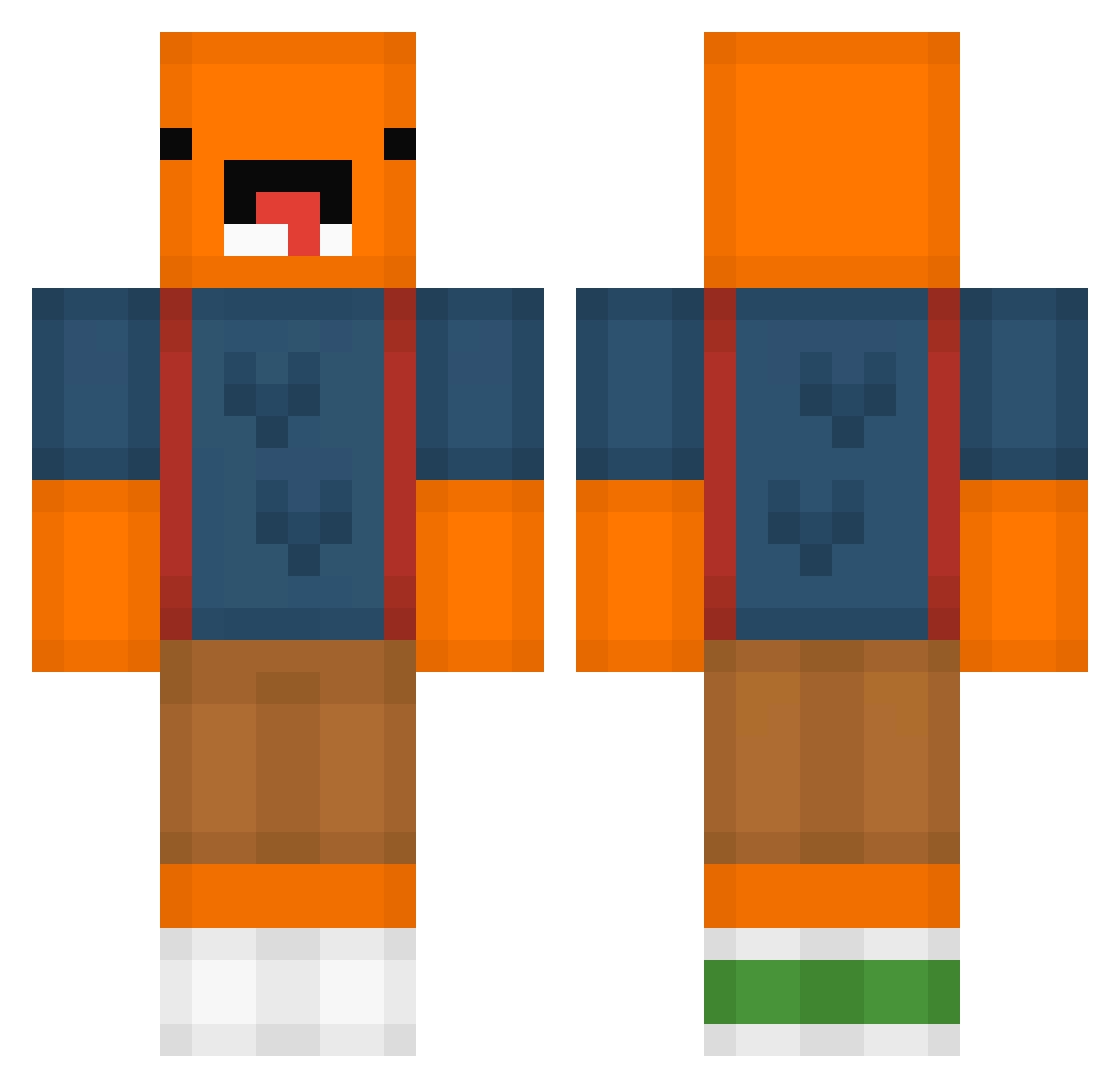fishstriker Minecraft skin, front and back view