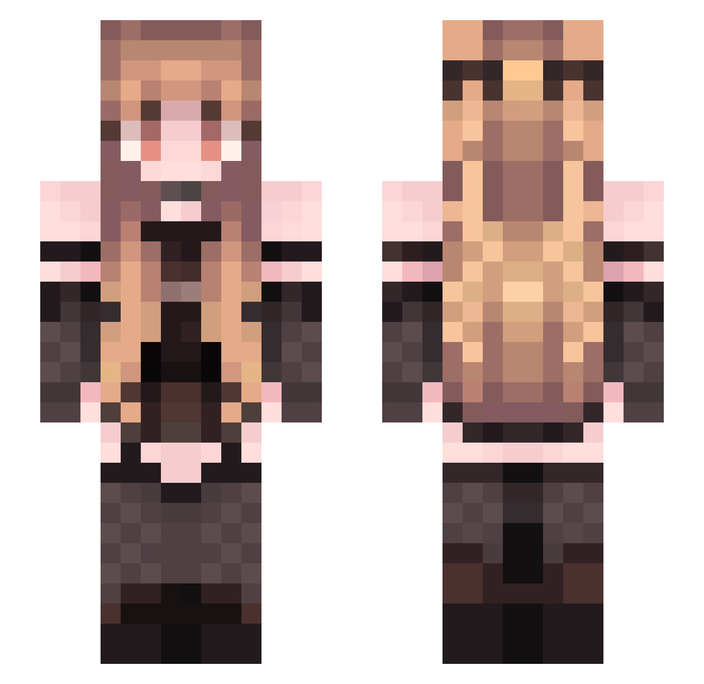 Vitalja89 Minecraft skin, front and back view