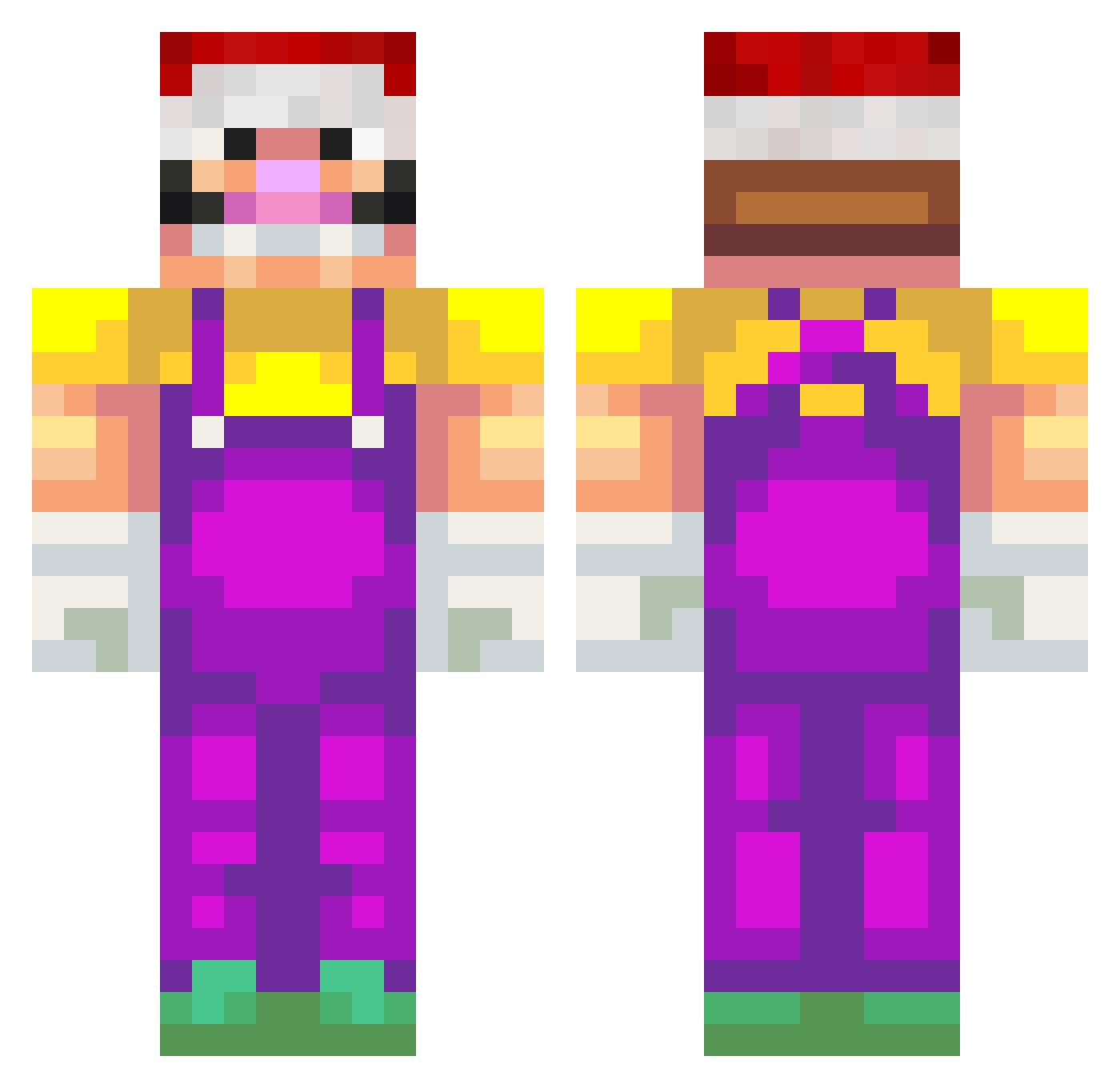 FullTimeLegend Minecraft skin, front and back view