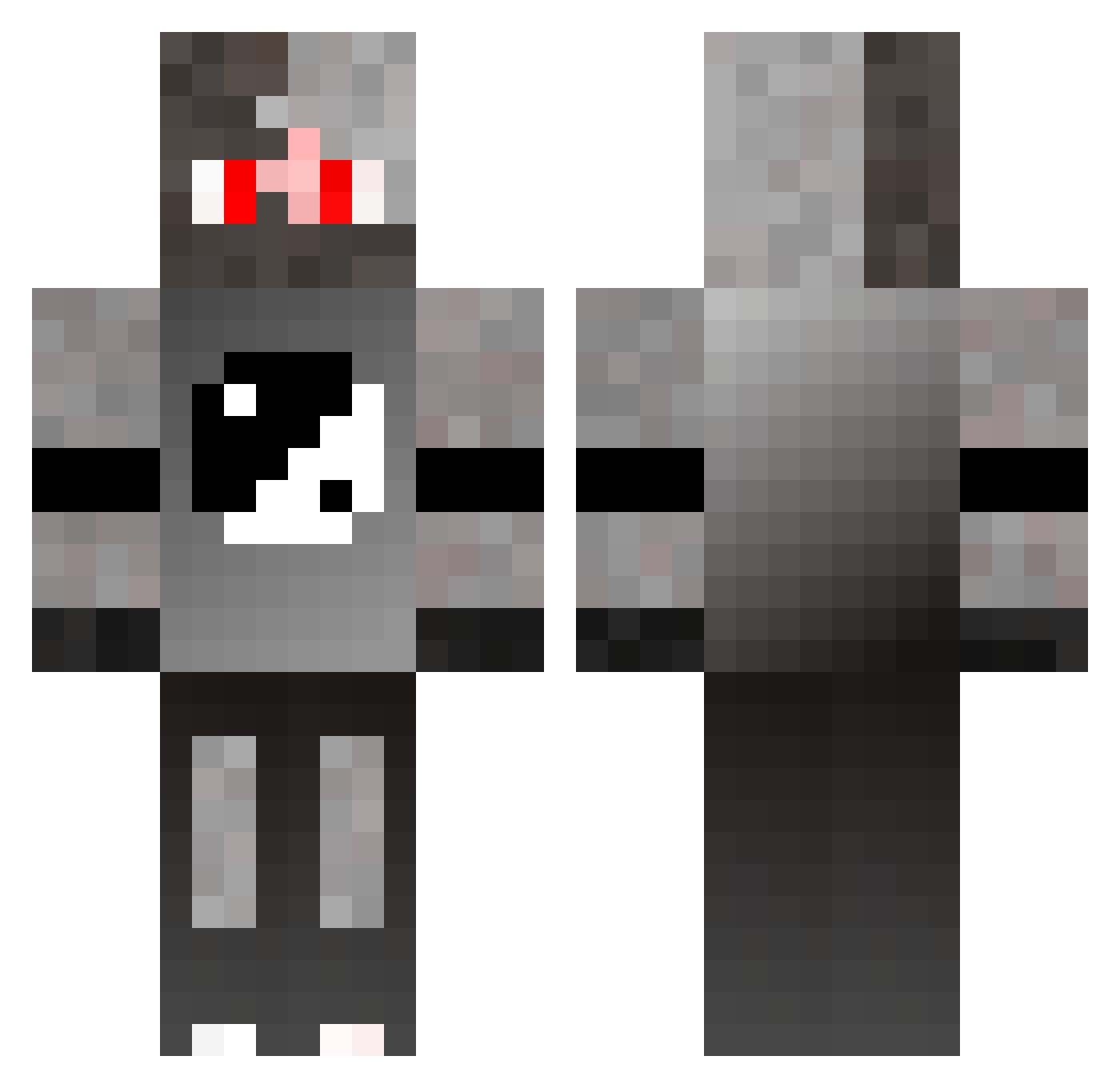 WarZoXV3 Minecraft skin, front and back view