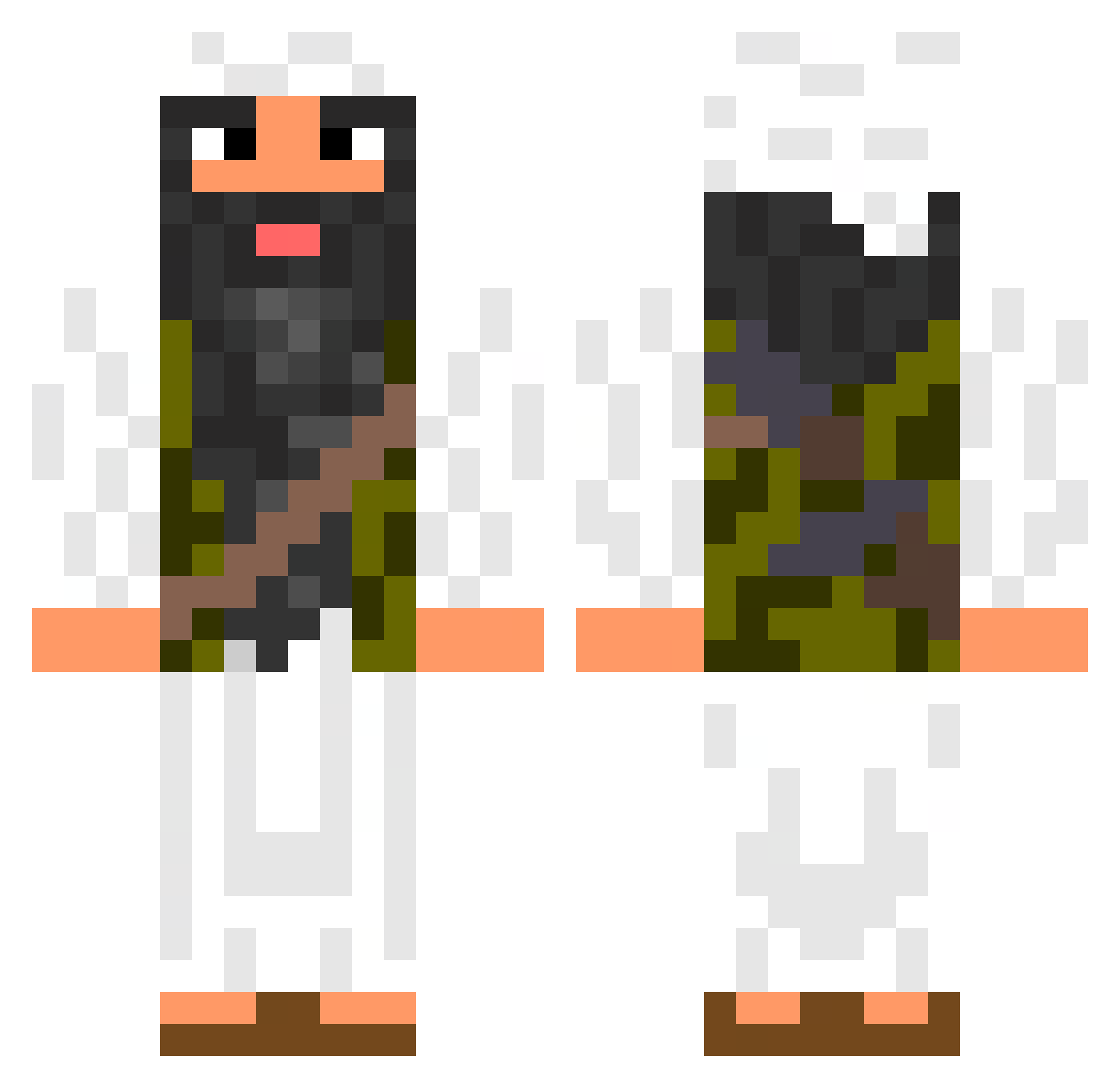 iKaneki_2 Minecraft skin, front and back view