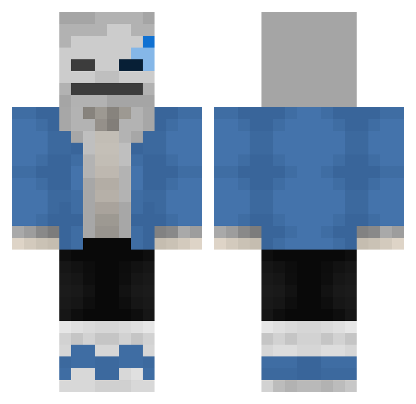 Xavvie Minecraft skin, front and back view