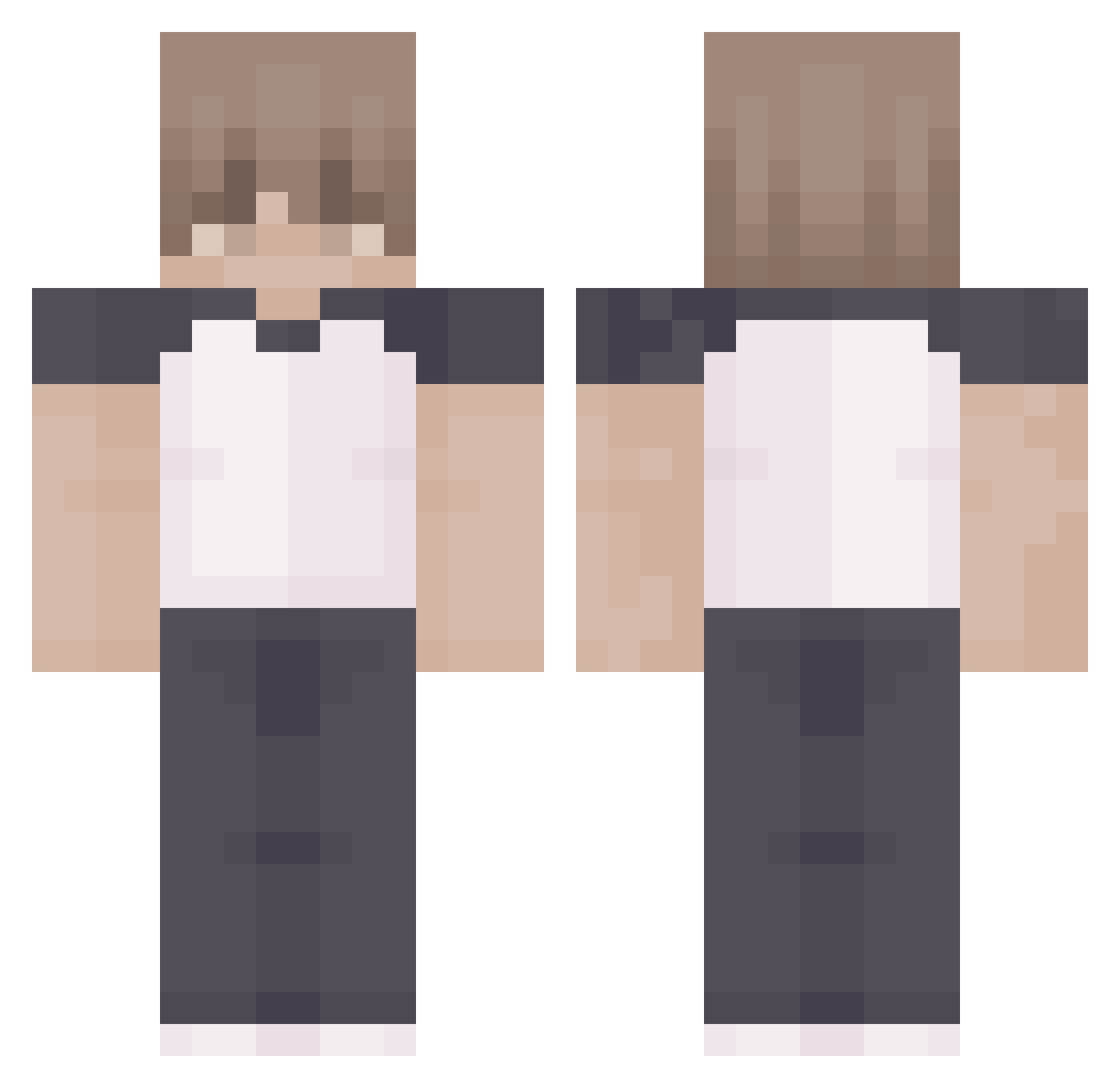 prezels Minecraft skin, front and back view