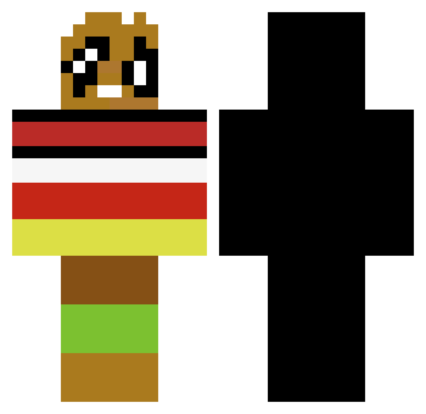DecOwO Minecraft skin, front and back view
