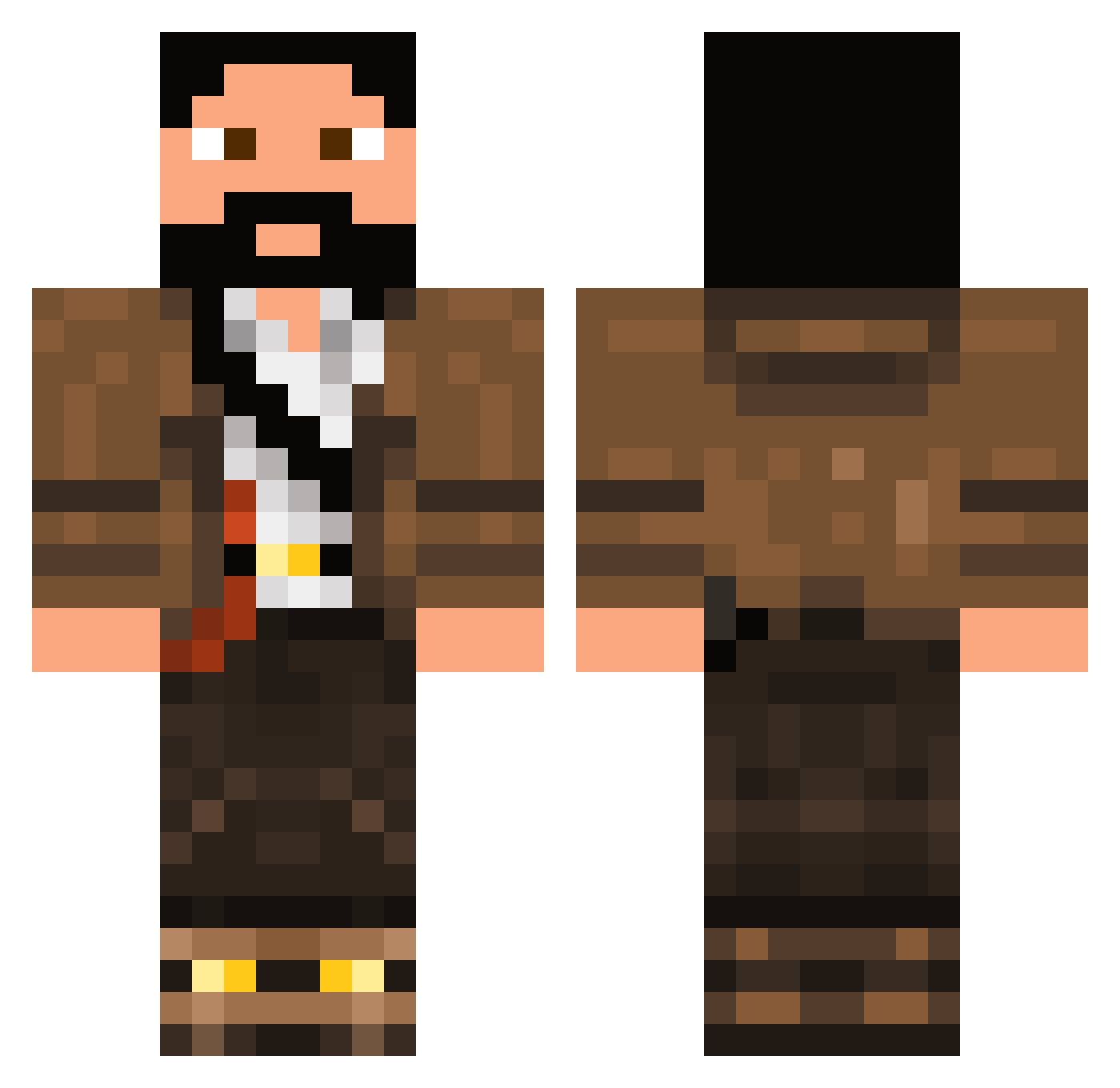 Rouky Minecraft skin, front and back view