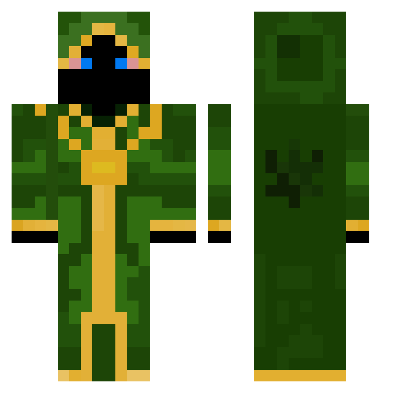 WhySadBeMoreMad Minecraft skin, front and back view