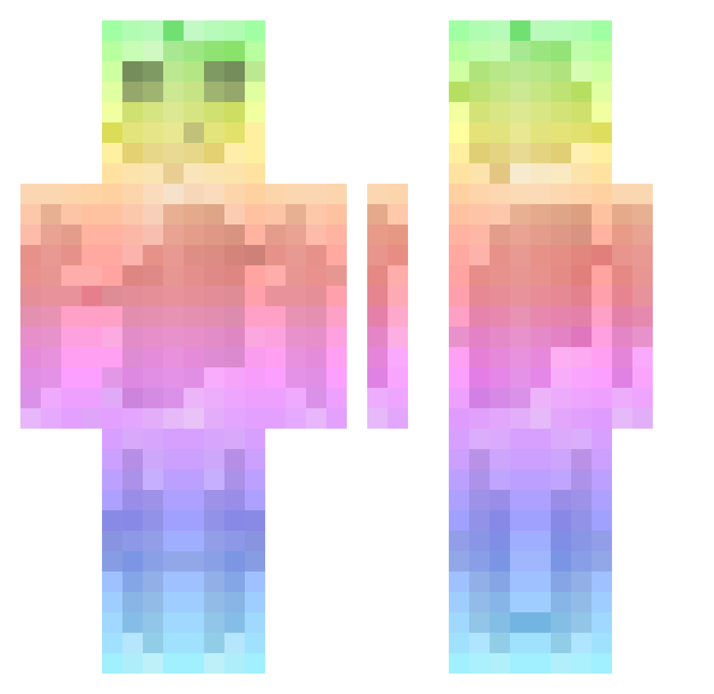 RicketyRhino834 Minecraft skin, front and back view