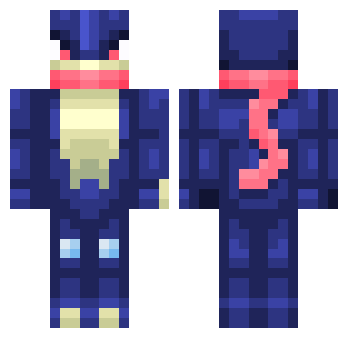Andrechi Minecraft skin, front and back view