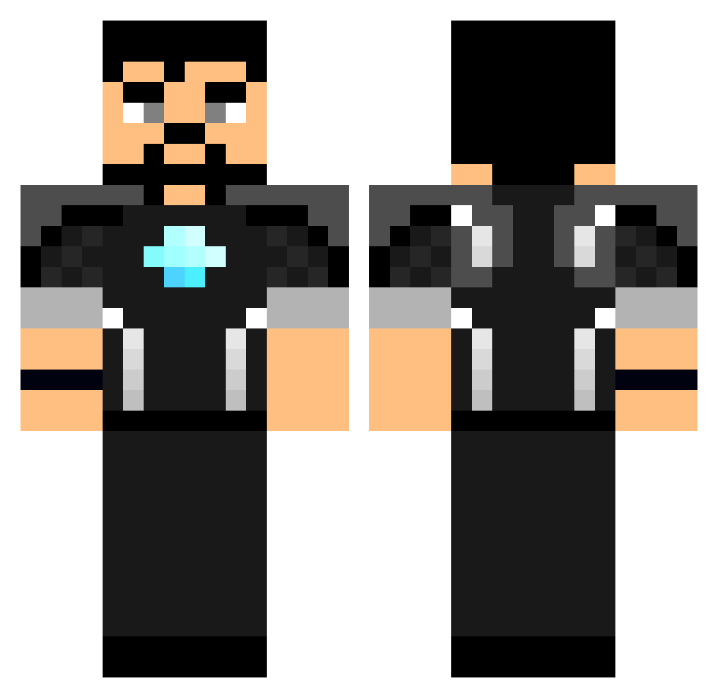 LeftyDaddy Minecraft skin, front and back view