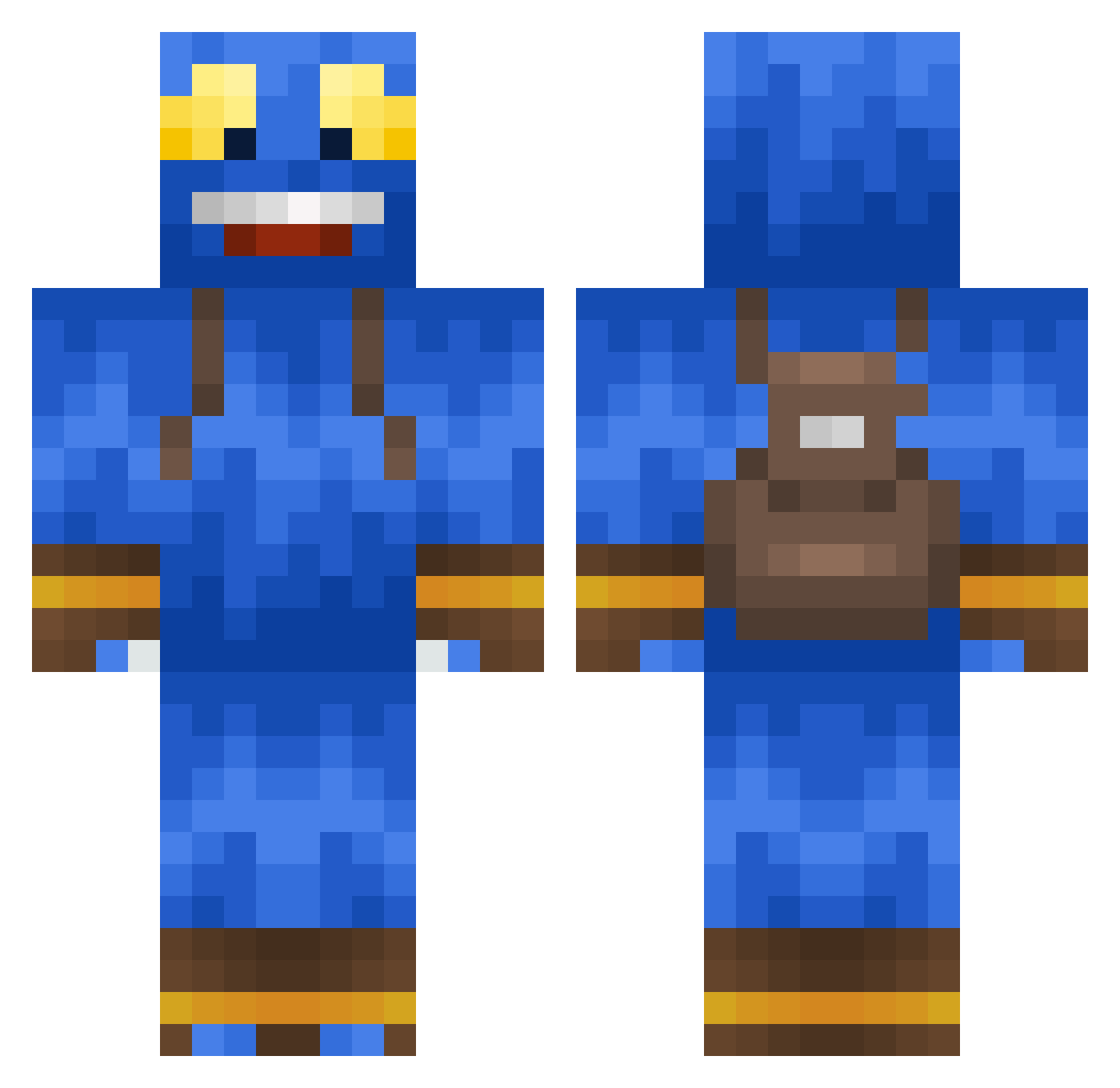 GalacticDamien Minecraft skin, front and back view