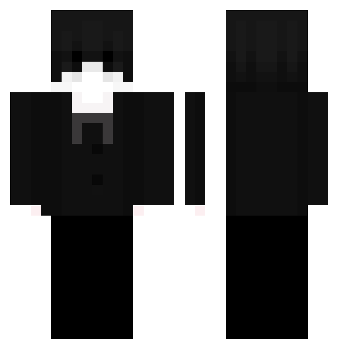 Recognisable Minecraft skin, front and back view