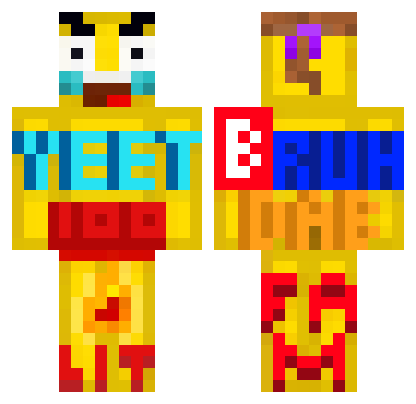 qnyzz Minecraft skin, front and back view