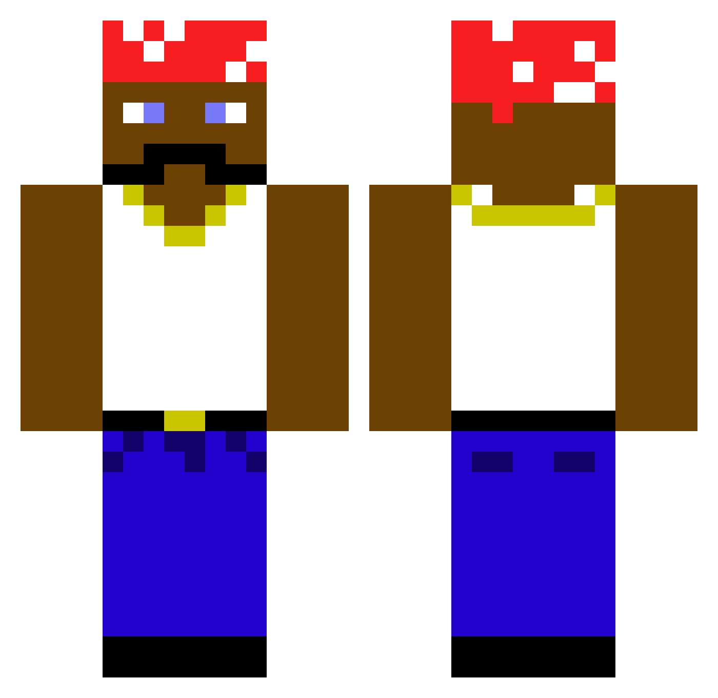 Vencouch Minecraft skin, front and back view