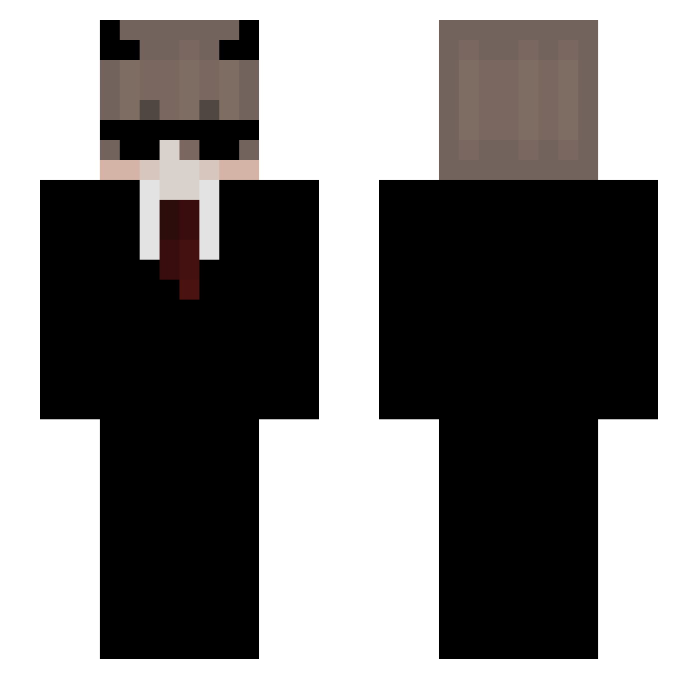 yxkica Minecraft skin, front and back view